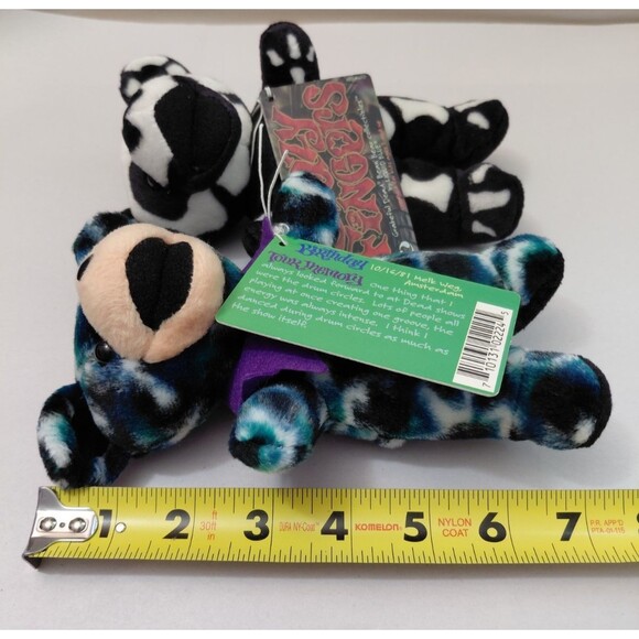 Grateful Dead Bean Bear Plush Toy Liquid Blue Lot of 2 Ripple & Crazy Fingers - Picture 6 of 6
